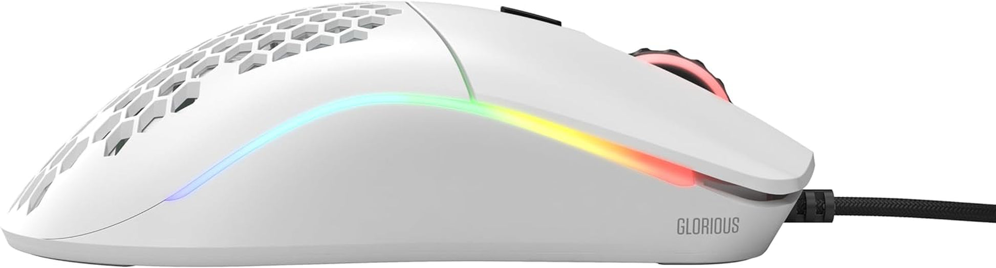 Model O Wired Gaming Mouse - 67G Lightweight Honeycomb Design, RGB Lighting, Pixart 3360 Sensor, Omron Switches, Ambidextrous - Matte White