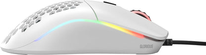Model O Wired Gaming Mouse - 67G Lightweight Honeycomb Design, RGB Lighting, Pixart 3360 Sensor, Omron Switches, Ambidextrous - Matte White