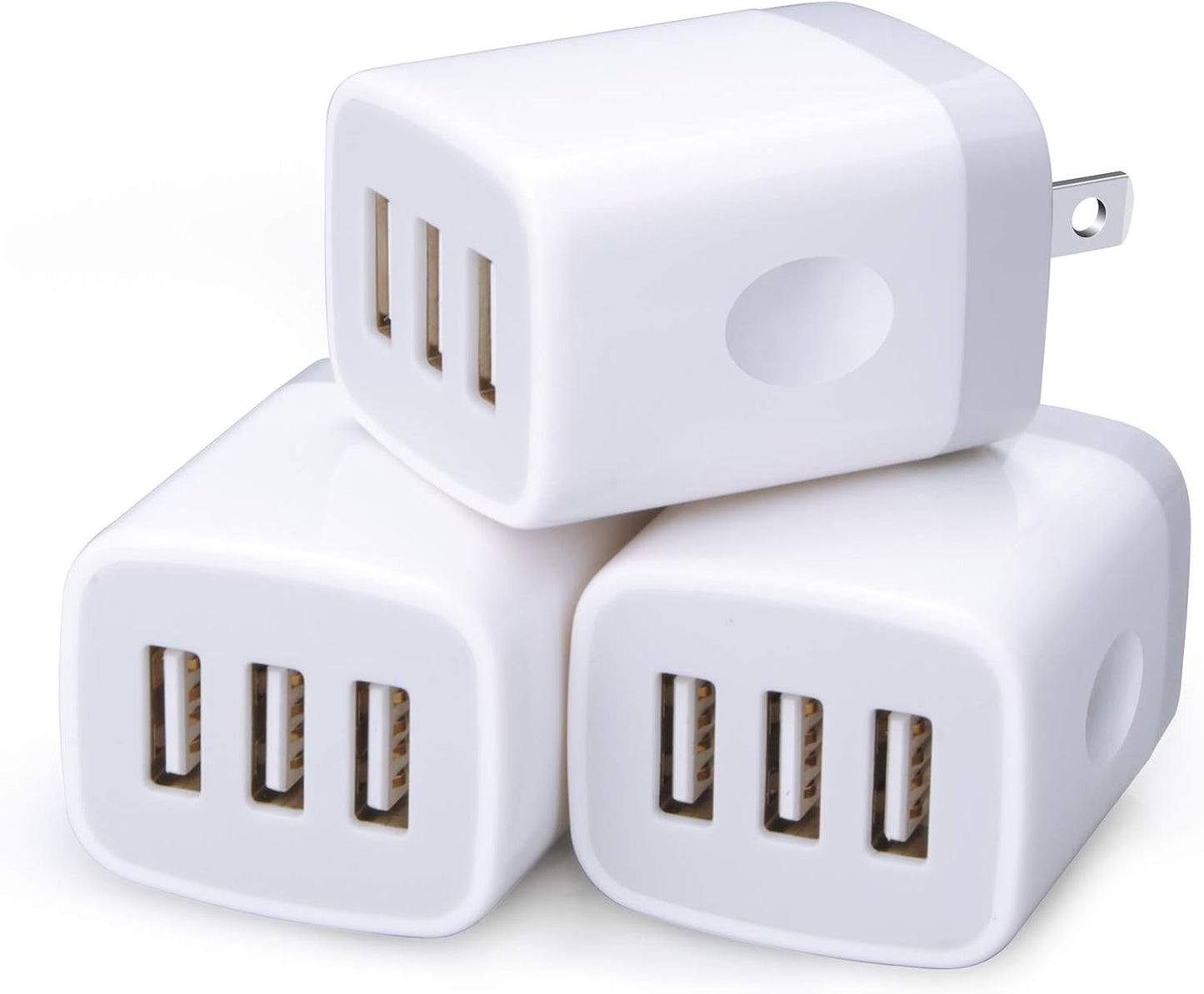 USB Charging Plug - Wall Charger Adapter, 3-Pack Universal Travel 3.1A Multi-Port Fast Charging Block Compatible with iPhone 17/16/15/14/13 SE/12 Pro, Samsung Galaxy S26/S25/S24/S23 Ultra, Google Devices