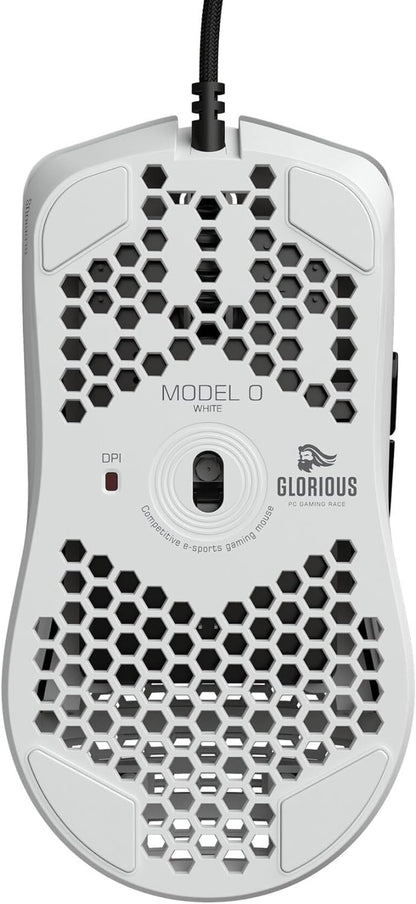 Model O Wired Gaming Mouse - 67G Lightweight Honeycomb Design, RGB Lighting, Pixart 3360 Sensor, Omron Switches, Ambidextrous - Matte White