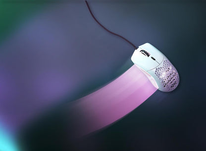 Model O Wired Gaming Mouse - 67G Lightweight Honeycomb Design, RGB Lighting, Pixart 3360 Sensor, Omron Switches, Ambidextrous - Matte White