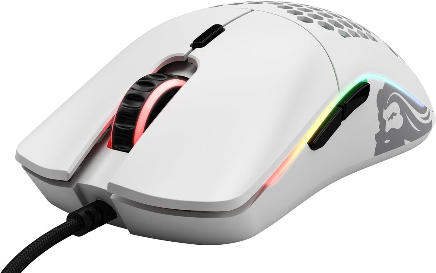 Model O Wired Gaming Mouse - 67G Lightweight Honeycomb Design, RGB Lighting, Pixart 3360 Sensor, Omron Switches, Ambidextrous - Matte White